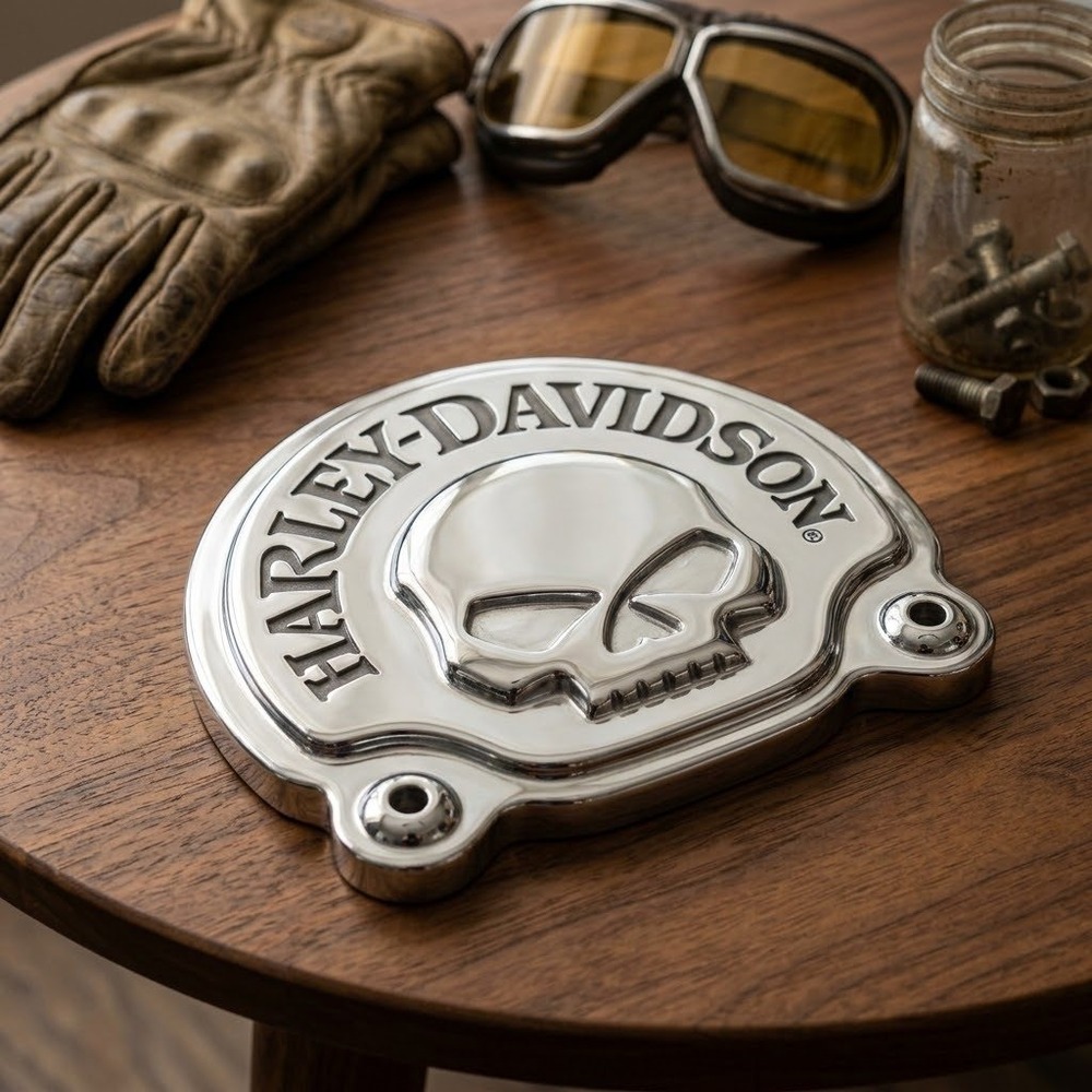 Harley-Davidson Willie G Skull Chrome Hitch Cover 2 Inch Stainless Steel